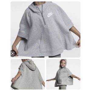 Nike Grey Girls Sweatshirt Hooded Poncho sz L